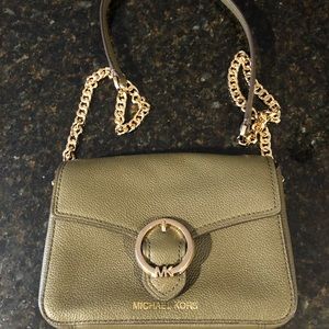 Michael Kors Olive Green Leather Crossbody Purse